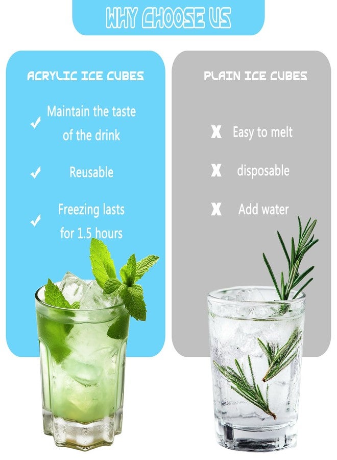 Aifong 100 Pcs Fake Ice Cube 0.7'' Acrylic Ice Cube, Reusable Ice Cubes Vase Fillers for Centerpieces (White) - Image 5